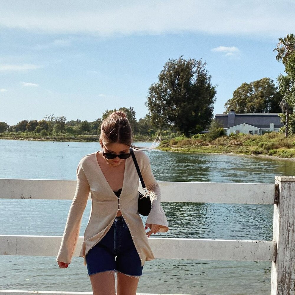 NWT Princess Polly Pearl Button Beige Knit Macy Cardigan Sweater